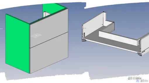Chaque mois un nouveau composant TopSolid Wood sur Biblidéo. Ce mois-ci : le Tiroir Sous-évier LegraBox, Roanne, Idéo Solutions